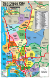 San Diego City Zip Code Map - FILES: PDF and AI, layered, vector, royalty free