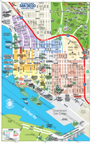 Downtown San Diego Tourist Map with Balboa Park Map - FILES - PDF and AI, editable, layered, vector, royalty free