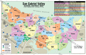 San Gabriel Valley School District Map - PDF, editable, royalty free