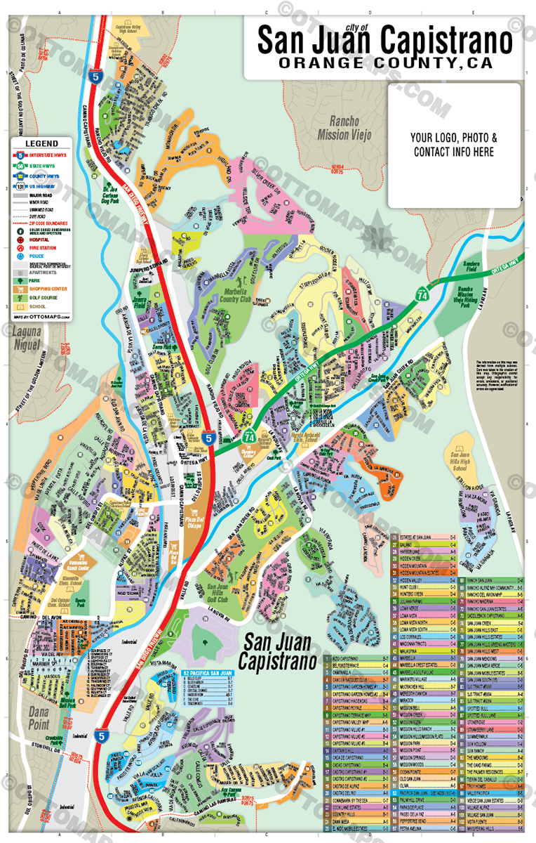 San Juan Capistrano Map, Orange County, CA - FILES - PDF and Adobe Illustrator