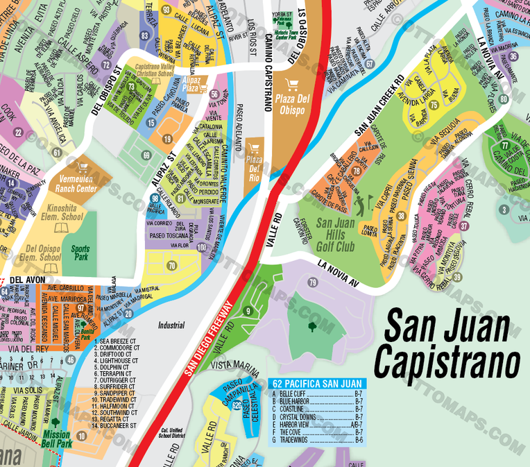 San Juan Capistrano Map, Orange County, CA - FILES - PDF and Adobe Illustrator