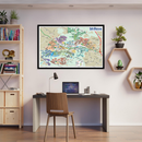 San Marcos and Lake San Marcos Map with Neighborhoods - POSTER PRINTS - with frame