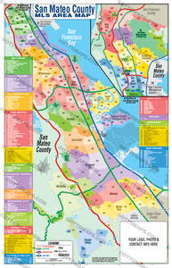 San Mateo County MLS Area Map - FULL - FILES - PDF and AI, layered, editable, vector, royalty free