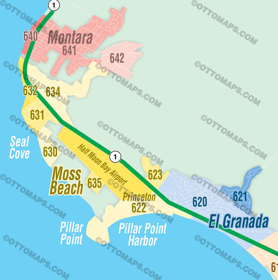 San Mateo County Map - WEST with MLS Areas