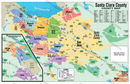 Santa Clara County Map (no zip codes) - FILES - PDF and AI, editable, vector, royalty free - with box