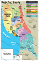 Santa Cruz County Zip Code Map - FILES - PDF and AI, editable, layered, vector, royalty free