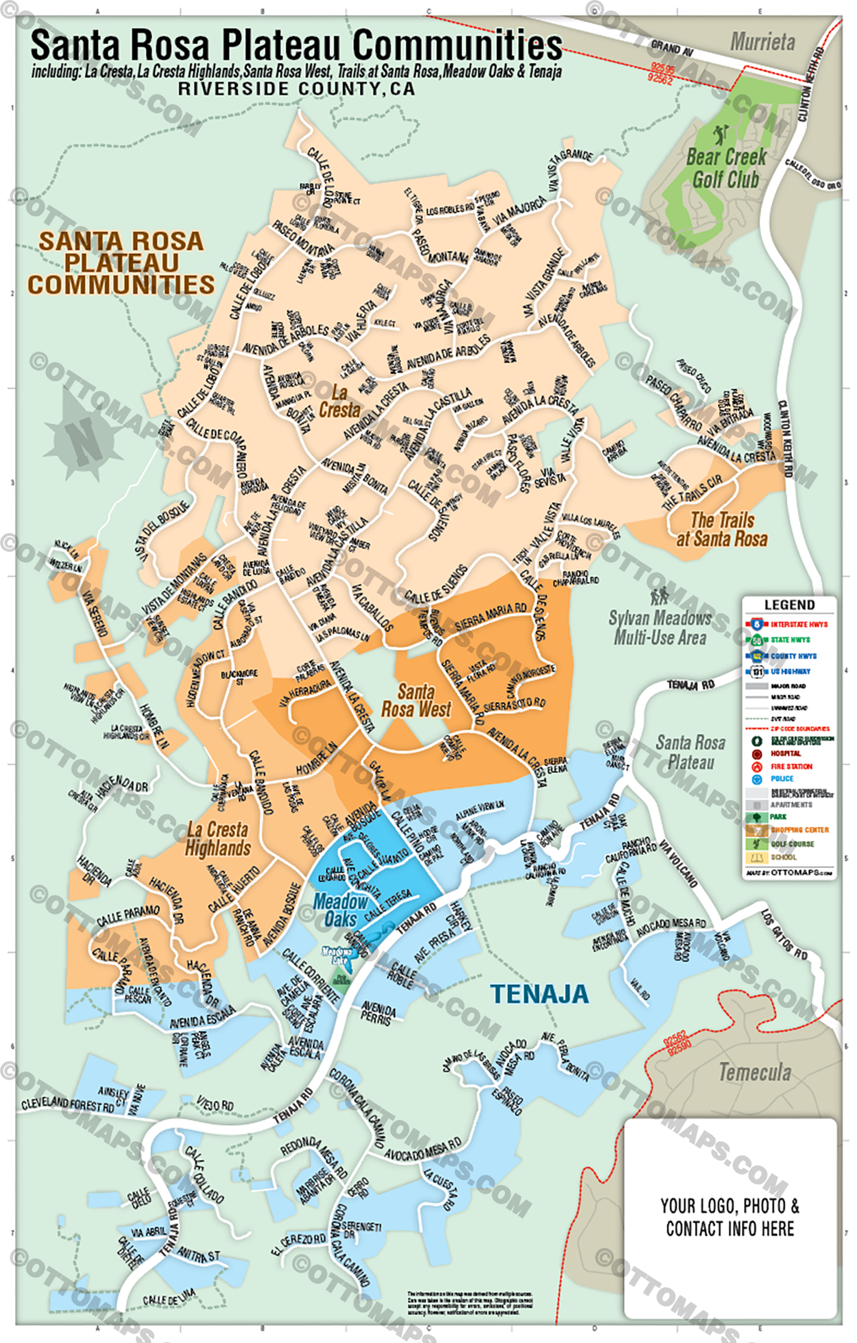 Santa Rosa Plateau Communities - La Cresta Map, Riverside County, CA ...