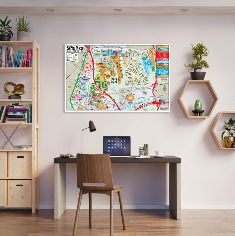 Serra Mesa Map, San Diego, CA - POSTER PRINTS