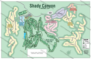 Shady Canyon Map, Irvine, CA - PDF, editable, royalty free
