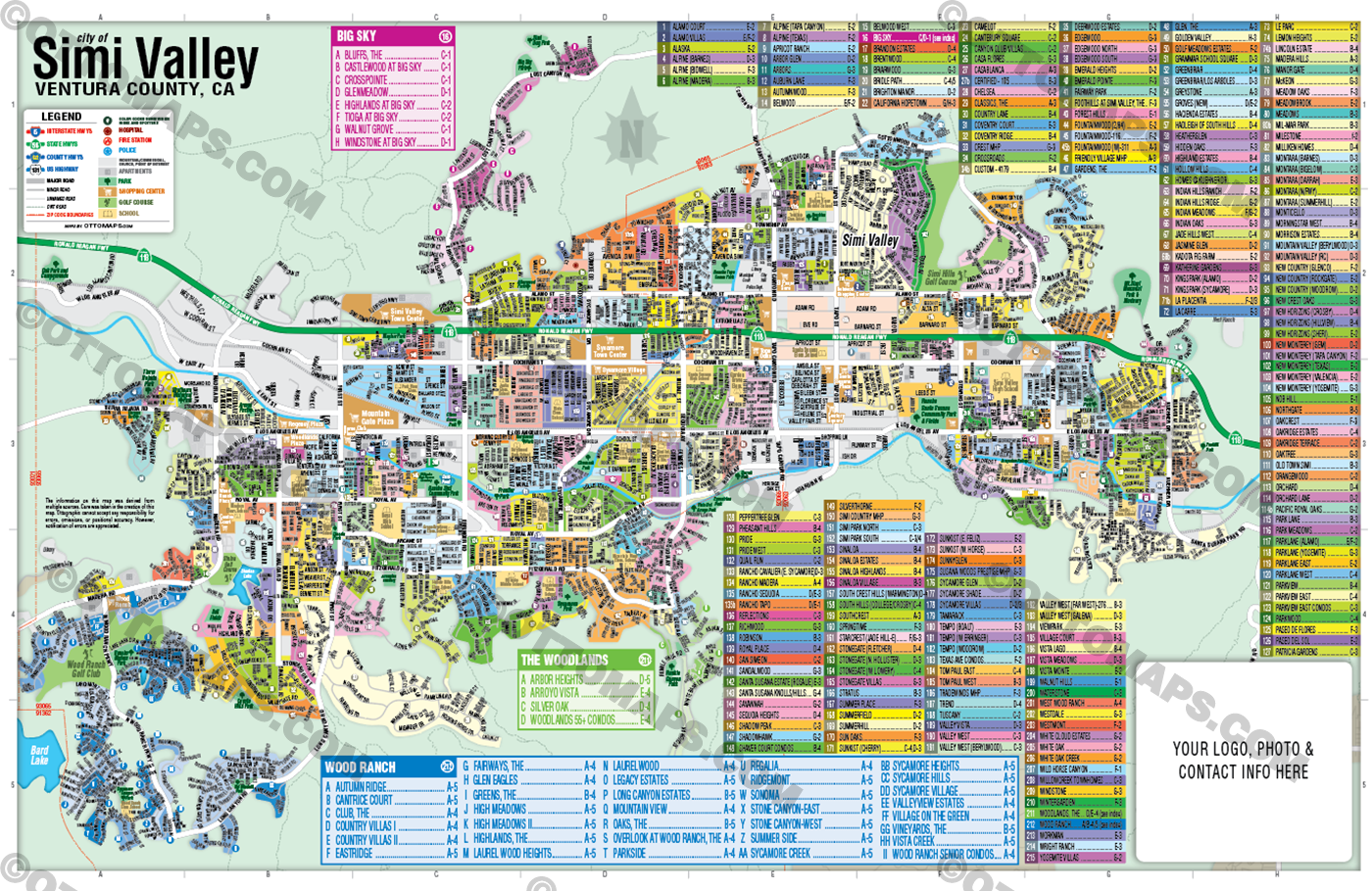 Simi Valley Map, Ventura County, CA - FILES - PDF and AI Files, editable, vector, royalty free