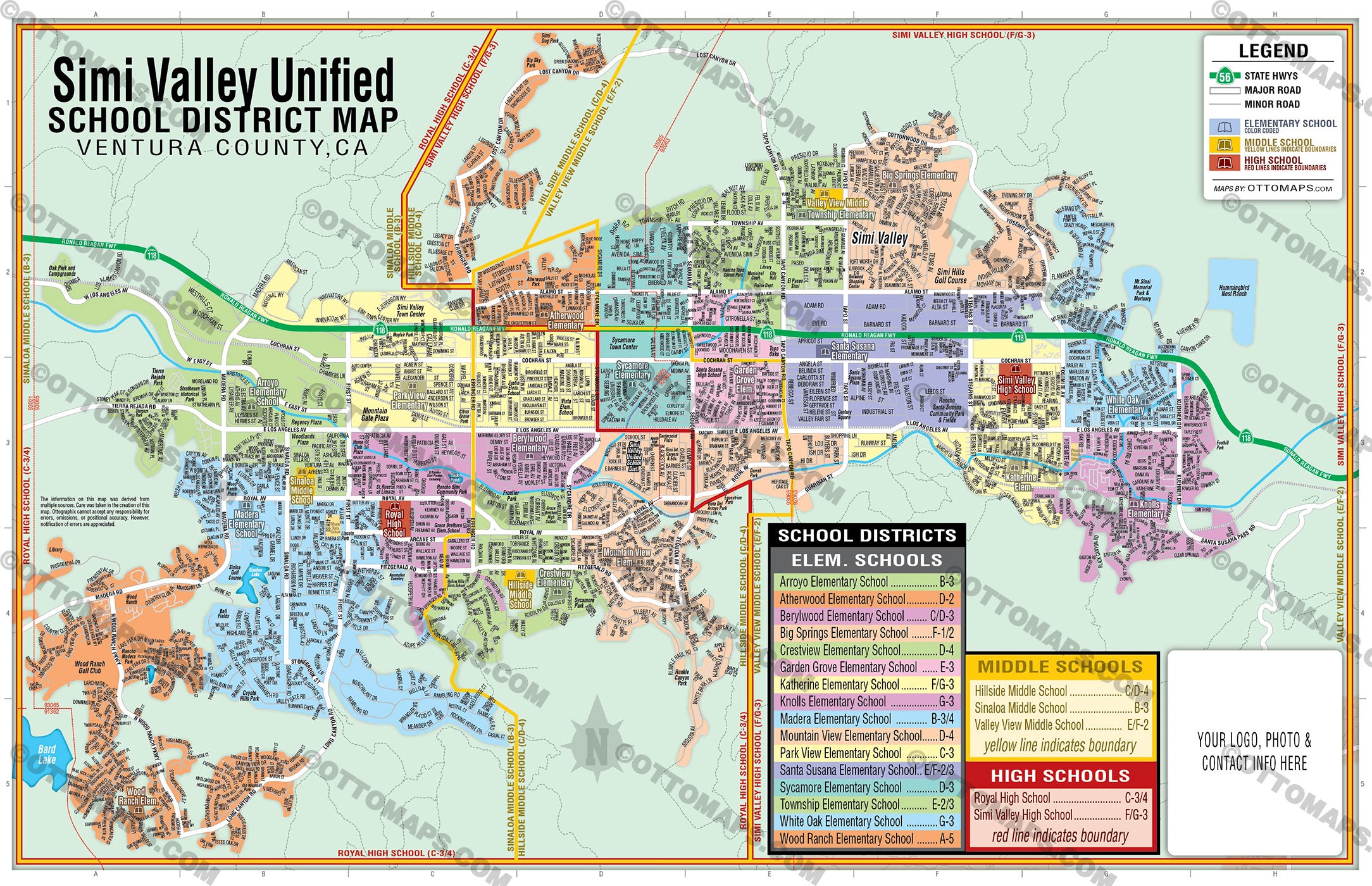 Simi Valley Unified School District Map - Ventura County, CA