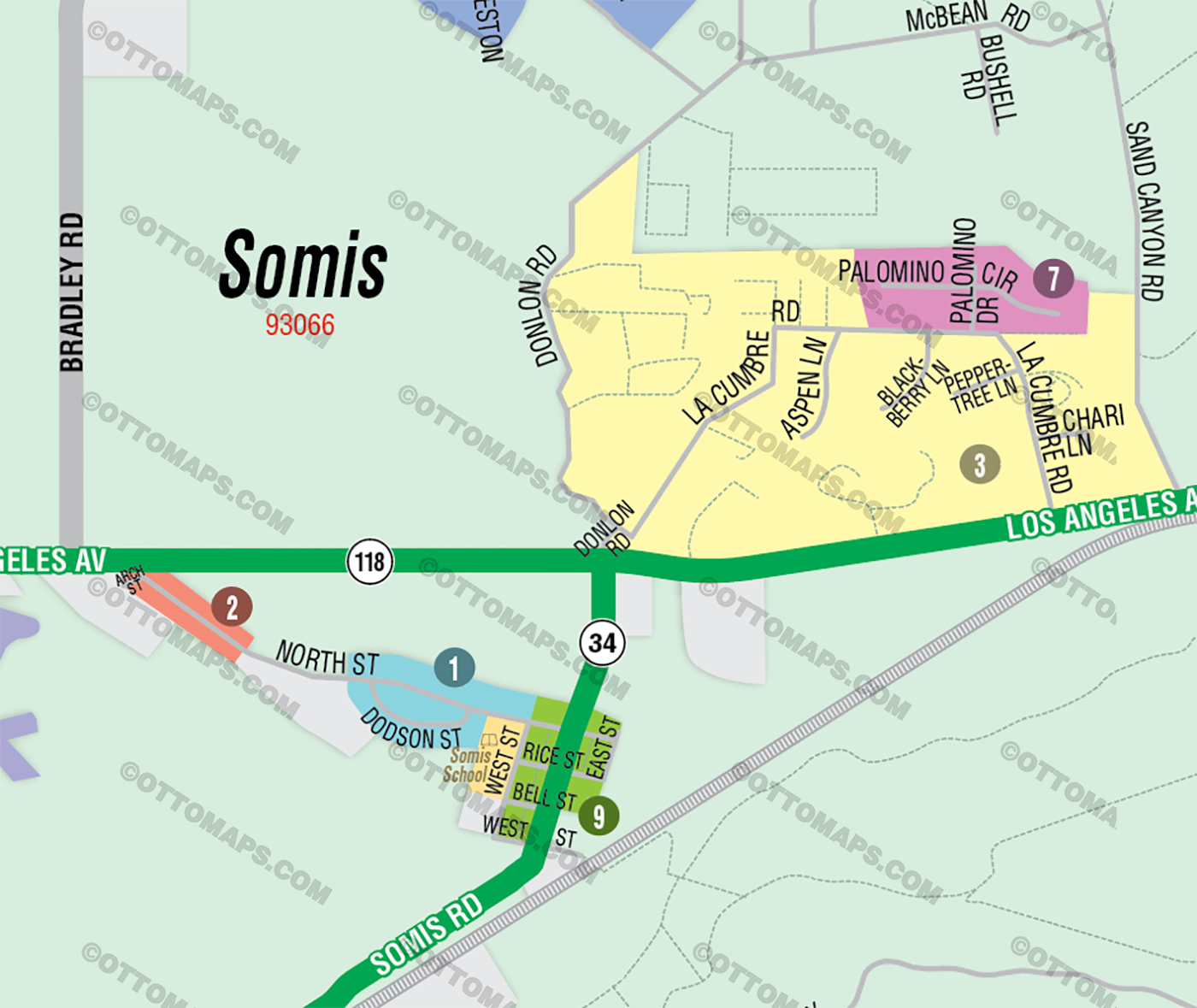 Somis Map, Ventura County, CA - FILES - PDF and Adobe Illustrator - zoom