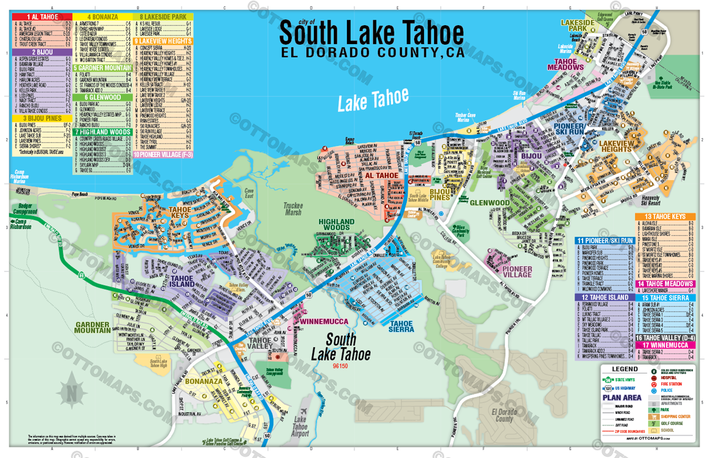 South Lake Tahoe, El Dorado County, CA - FILES - PDF and Adobe Illustrator Files - no box