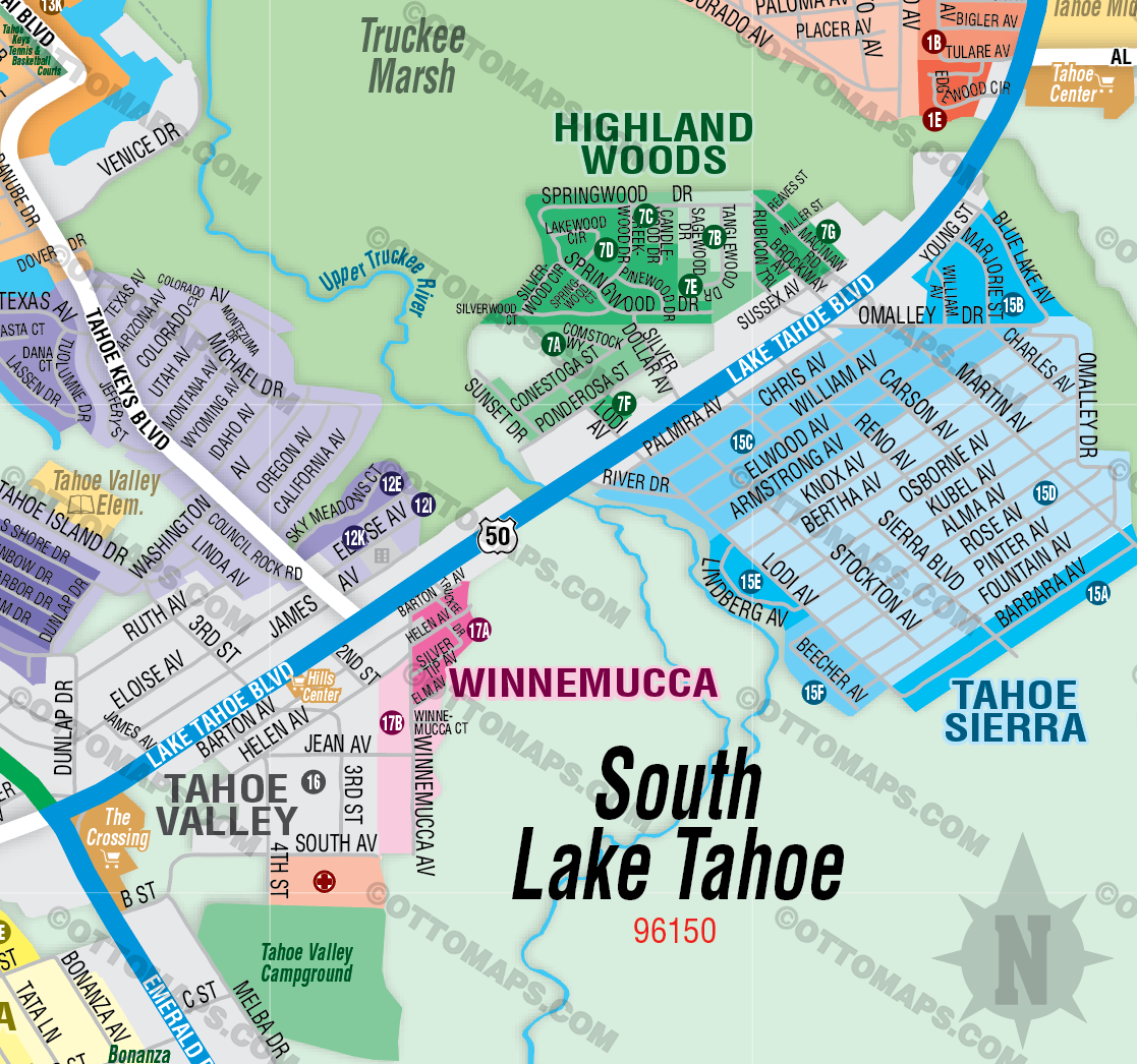South Lake Tahoe, El Dorado County, CA - FILES - PDF and Adobe Illustrator Files
