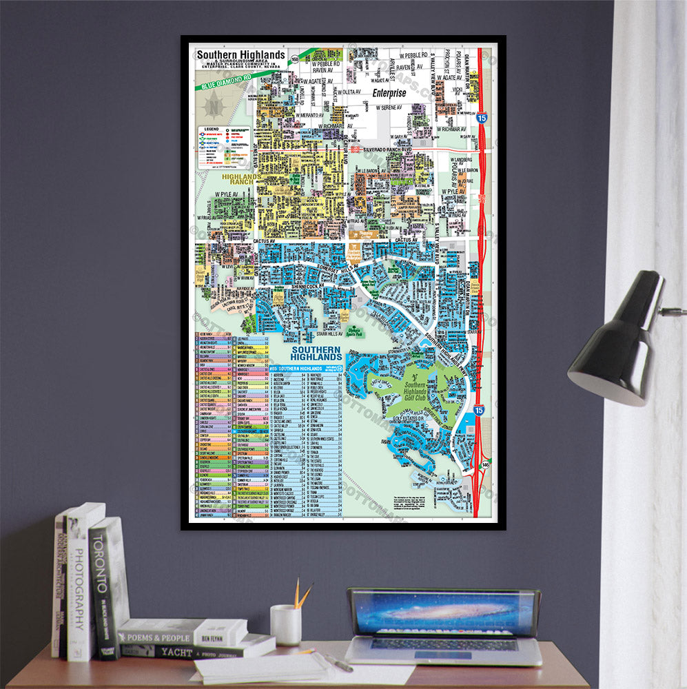 Southern Highlands - Enterprise Map, Clark County, NV - POSTER PRINTS
