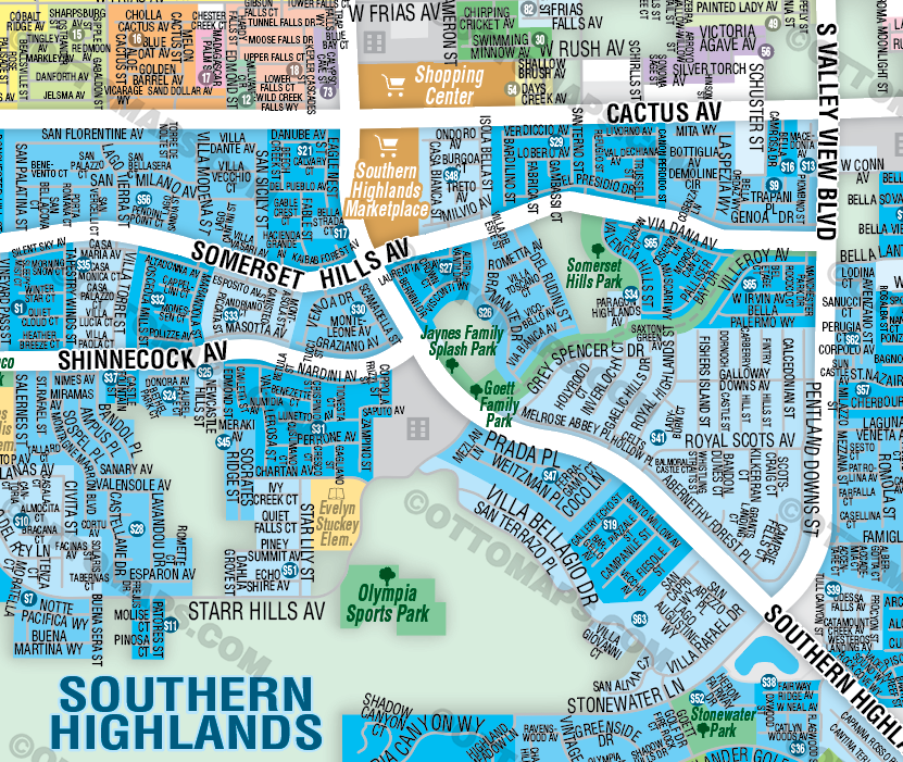 Southern Highlands - Enterprise Map, Clark County, NV - FILES - PDF and Adobe Illustrator - zoom