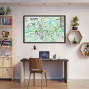 St. Helena Map, Napa County, CA - POSTER PRINTS - with frame