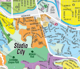 Studio City Map - PDF, editable, royalty free