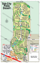 Sun City Palm Desert Map, Riverside County, CA - FILES - PDF and Adobe Illustrator - with box