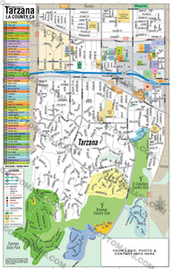 Tarzana Map - PDF, editable, royalty free