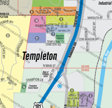Templeton Map, San Luis Obispo County, CA - PDF, editable, royalty free