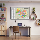 Travis County, TX - Austin Zip Code Map - POSTER PRINTS - with frame