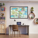 Truckee Map, Nevada County, CA - POSTER PRINTS - with frame