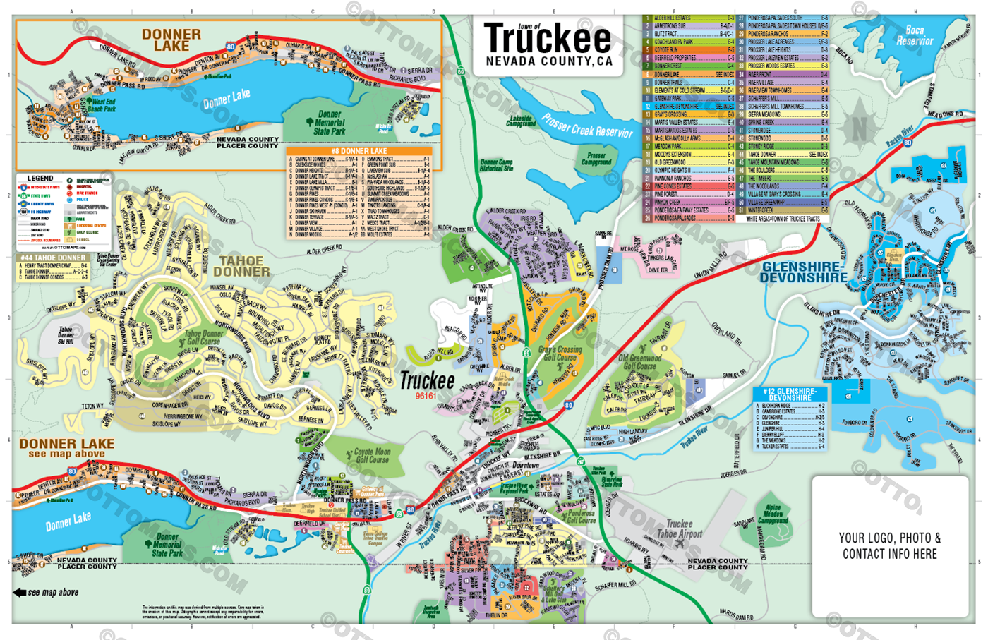 Truckee Map, Nevada County, CA - FILES - PDF and Adobe Illustrator