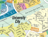 University City Map - PDF, editable, royalty free