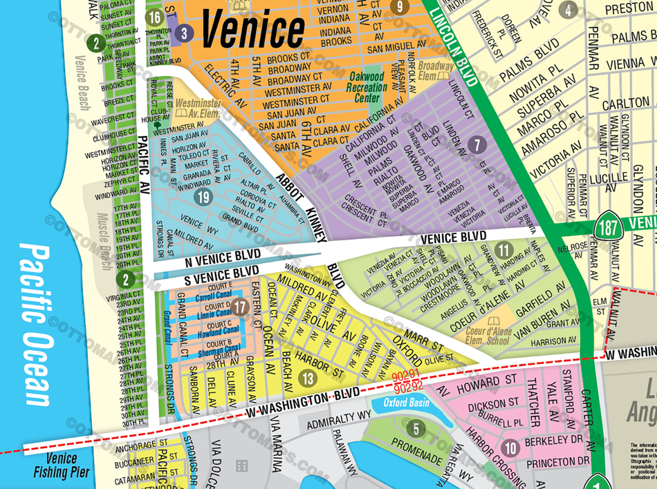 Venice Map - Los Angeles County, CA – Otto Maps