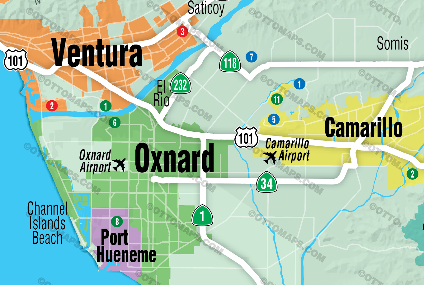 Ventura County Golf Course Map - FILES - PDF and Adobe Illustrator