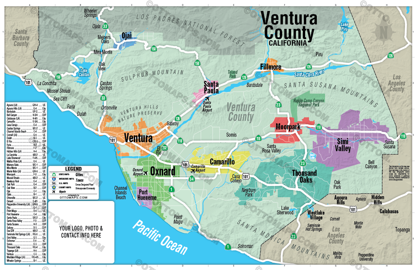 Ventura County Map (no zip codes) - FILES - PDF and Adobe Illustrator