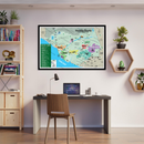Ventura County Pickleball Map - POSTER PRINTS - with frame