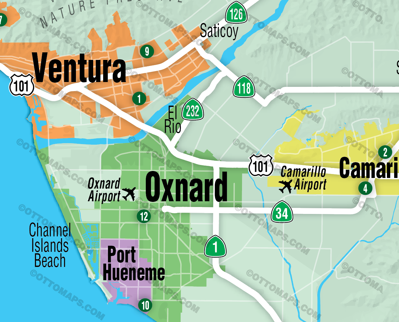 Ventura County Pickleball Map - FILES - PDF and Adobe Illustrator