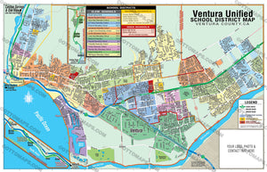 Ventura Unified School District Map - PDF, editable, royalty free