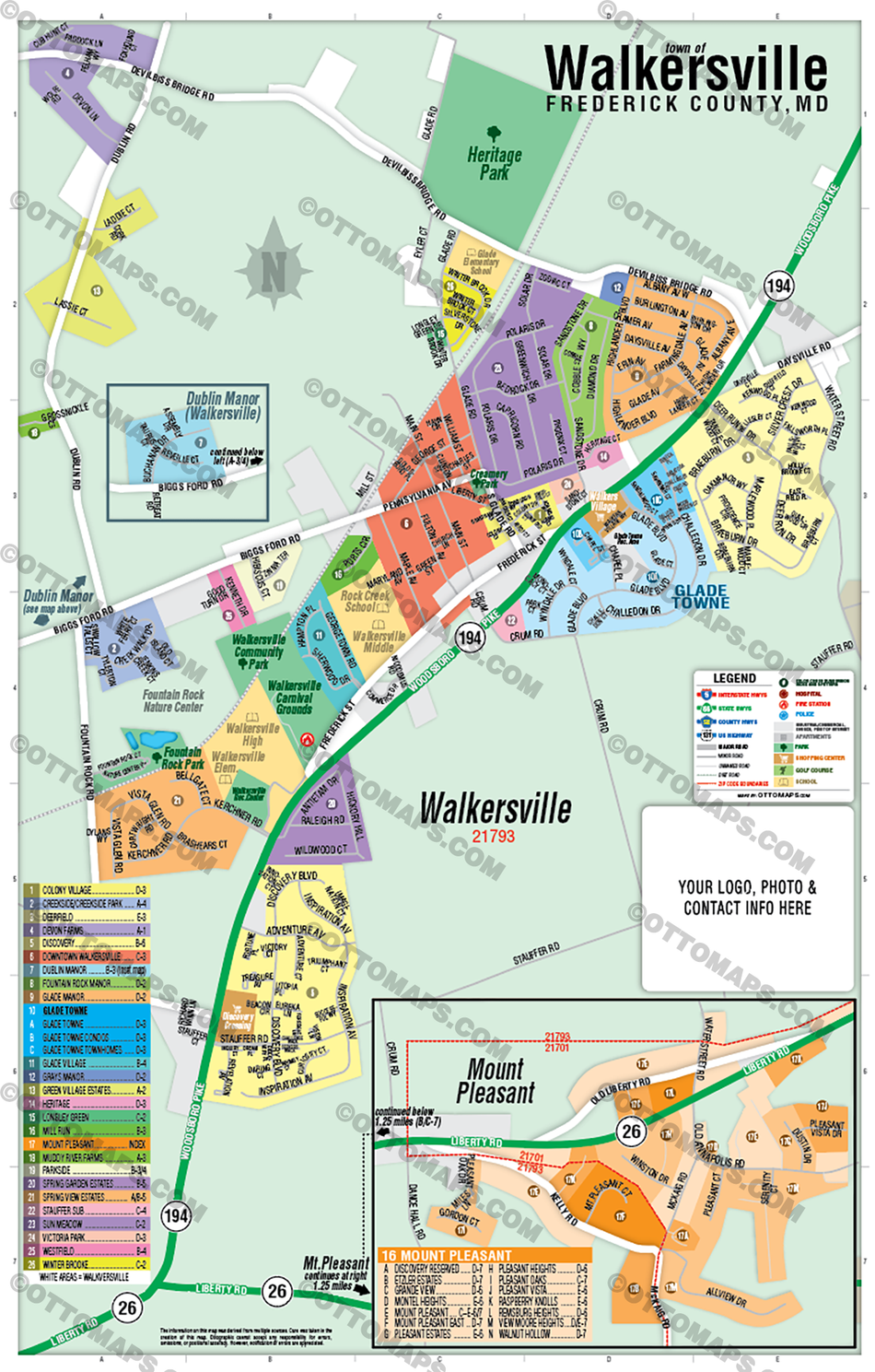 Walkersville Map, Frederick County, MD - FILES - PDF and AI Files, edi ...