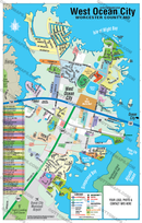 West Ocean City Map, Worcester County, MD - FILES - PDF and AI Files, editable, vector, royalty free - with box
