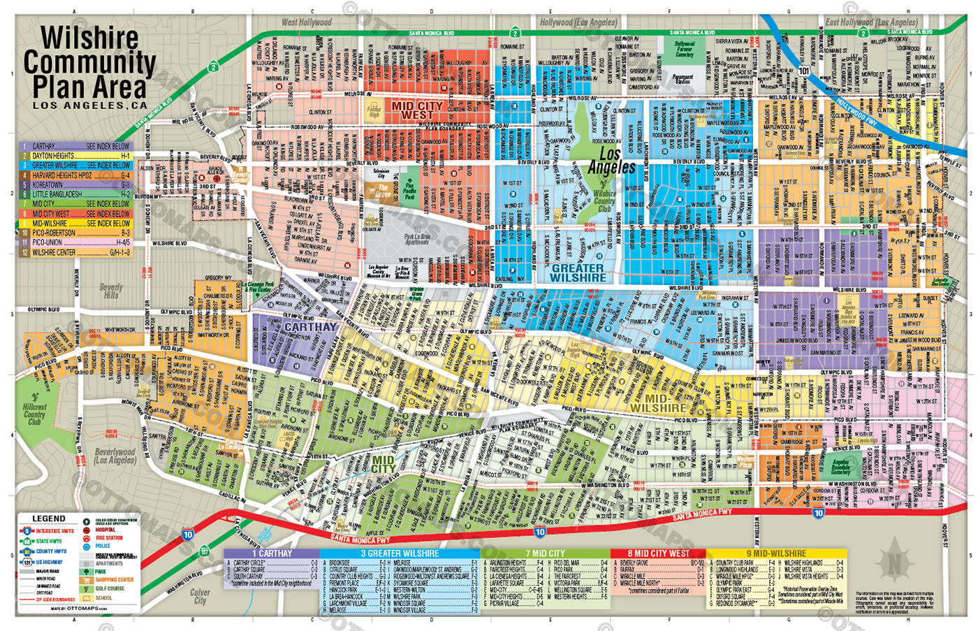 Wilshire Community Plan Map - POSTER PRINTS