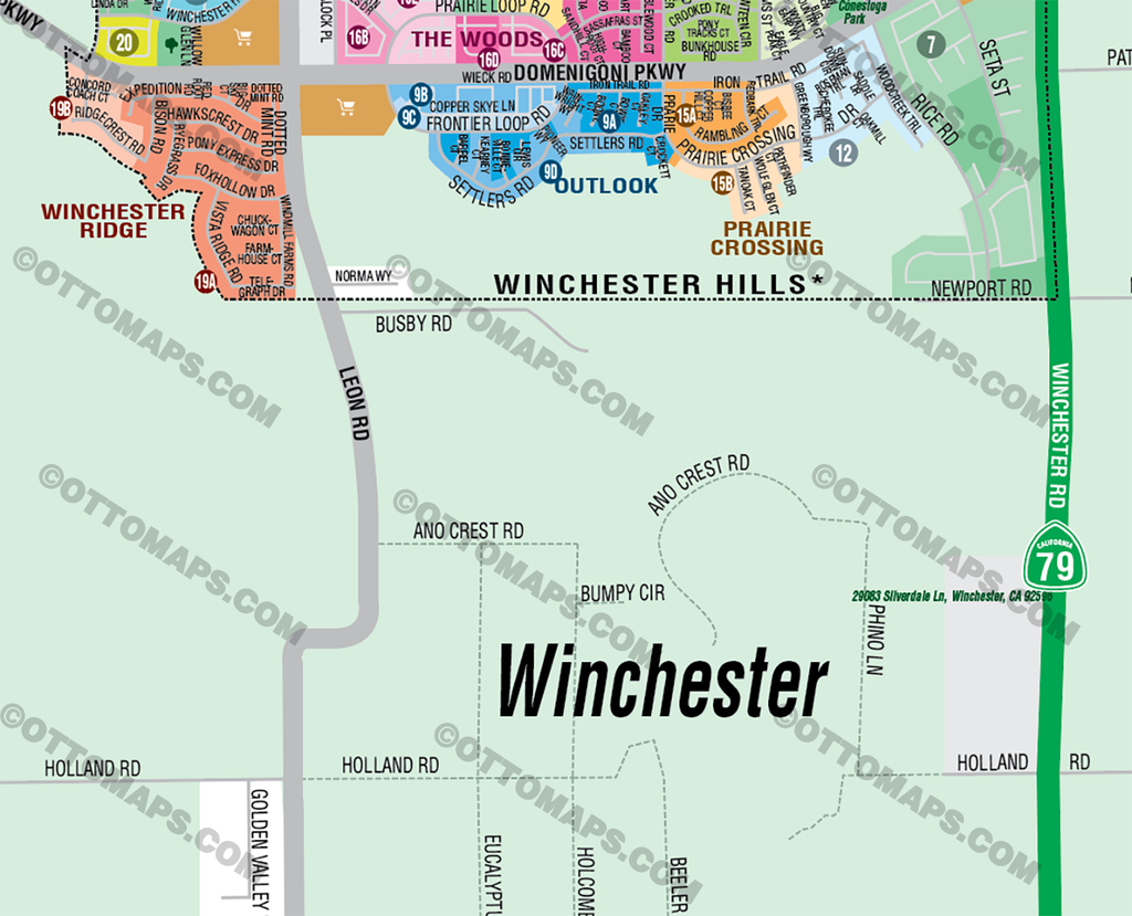 Winchester Map, Riverside County, CA - FILES - PDF and AI, editable, v ...