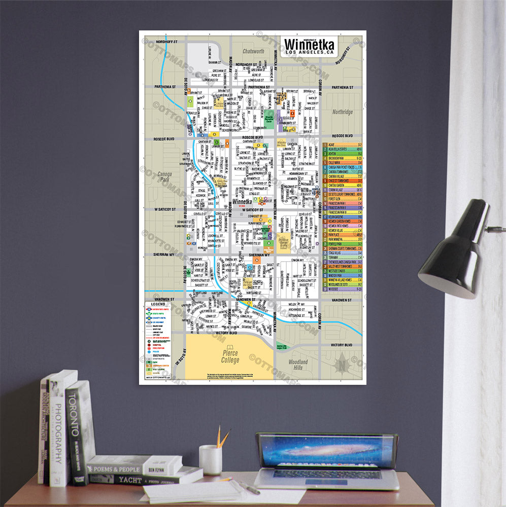 Winnetka Map, Ventura County, CA - POSTER PRINTS