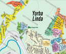 Yorba Linda Map, Orange County, CA - FILES - PDF and AI, editable, vector, royalty free - zoom