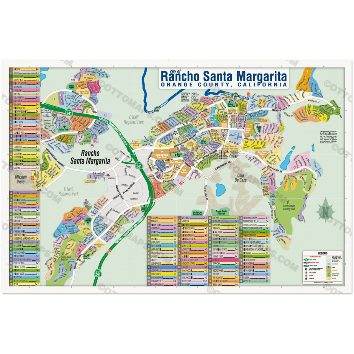 Rancho Santa Margarita Map, Orange County, CA - POSTER PRINTS – Otto Maps