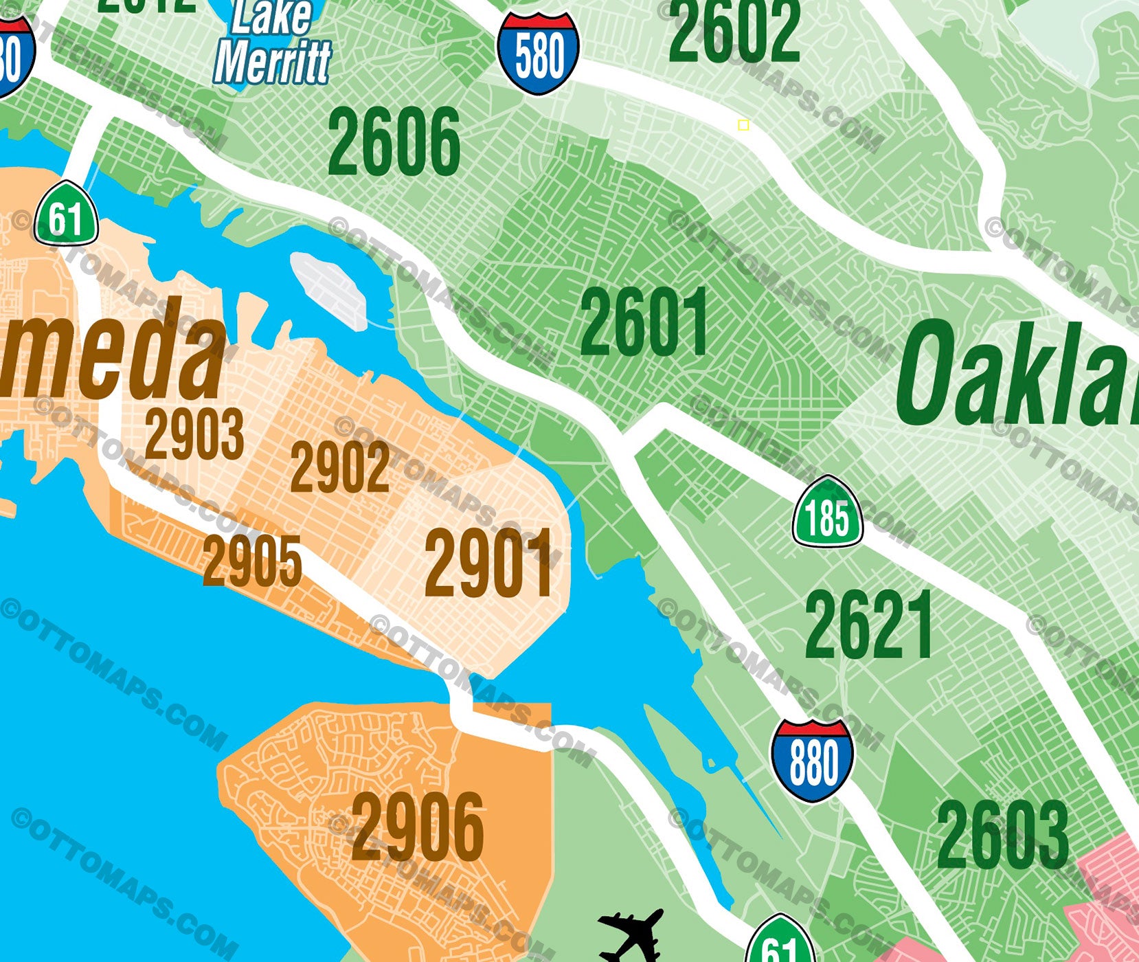 Alameda County MLS Area Map - California - FILES - PDF and AI, editable, vector, royalty free