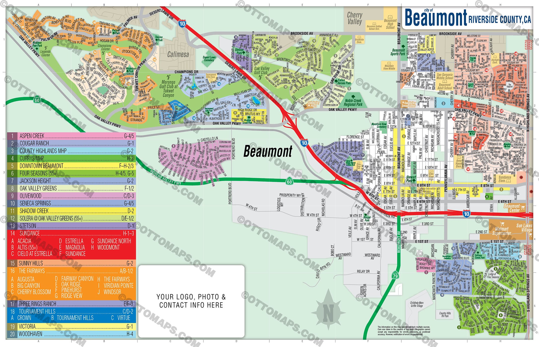 Beaumont Map Riverside County CA Otto Maps