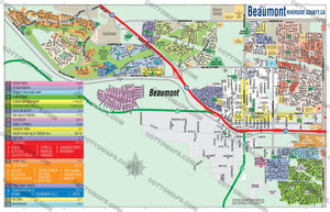 Beaumont Map - PDF, editable, royalty free