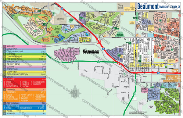 Beaumont Map Riverside County CA Otto Maps