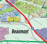 Beaumont Map - PDF, editable, royalty free