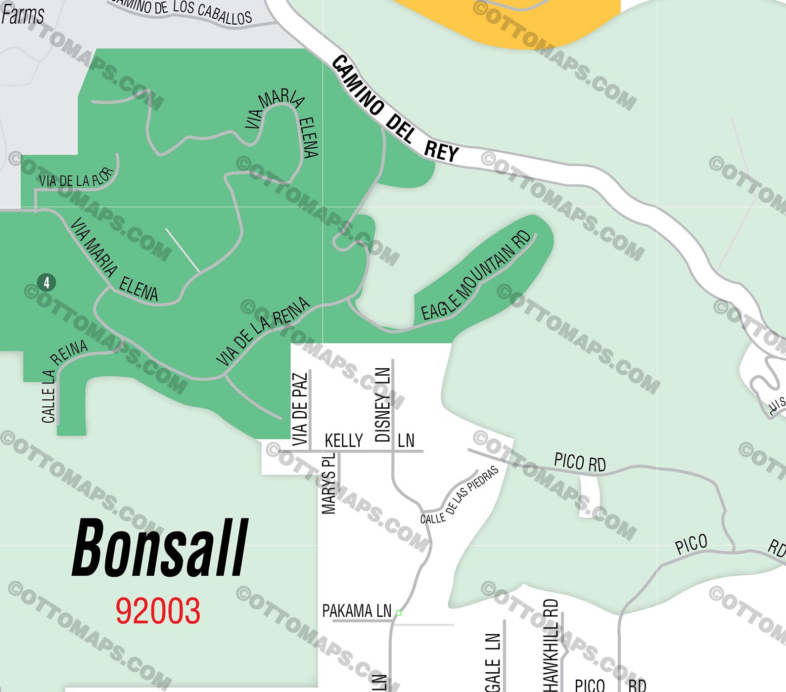 Bonsall Map, San Diego County, CA