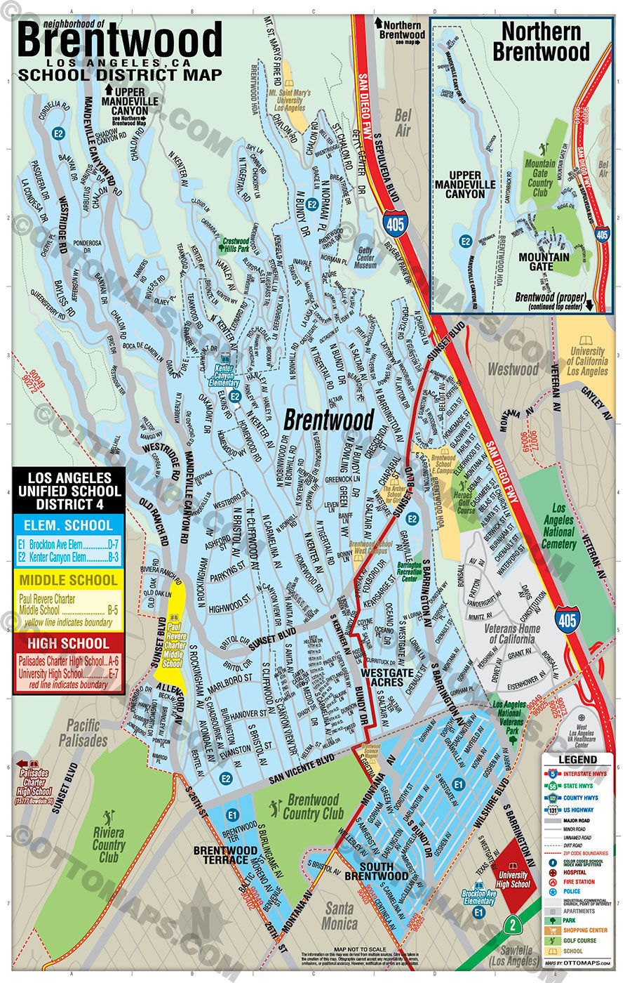 Brentwood School District Map - FILES - PDF and AI, editable, vector, royalty free