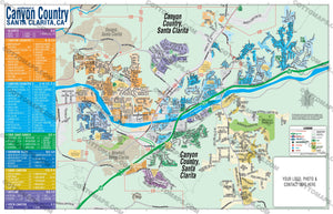 Canyon Country Map, Santa Clarita, - pdf, editable, royalty free